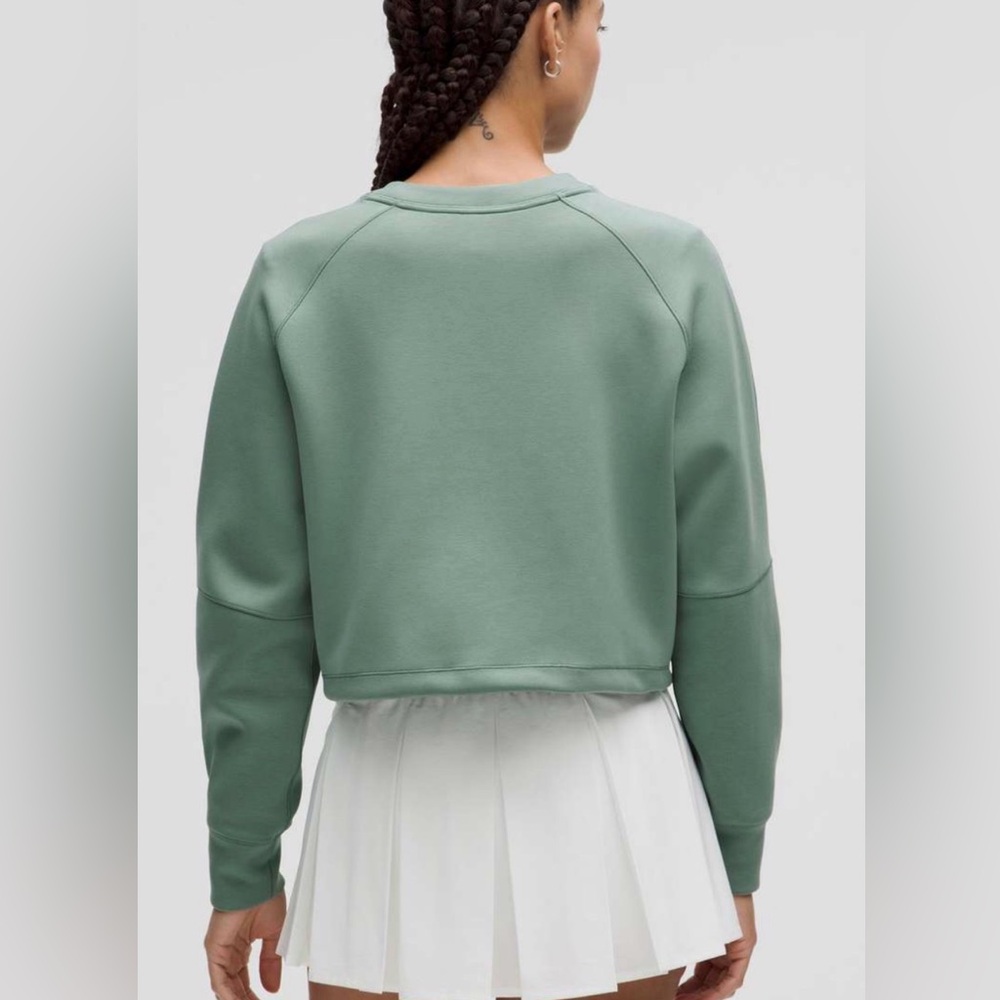 Lululemon Women’s Smooth Spacer Cropped Pullover Sz 14 Sage Green - Picture 2 of 13